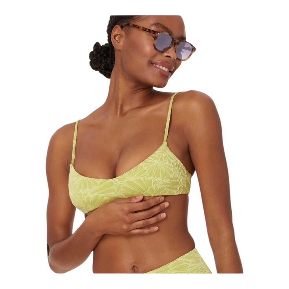 Andie Lime Floral Bikini Top